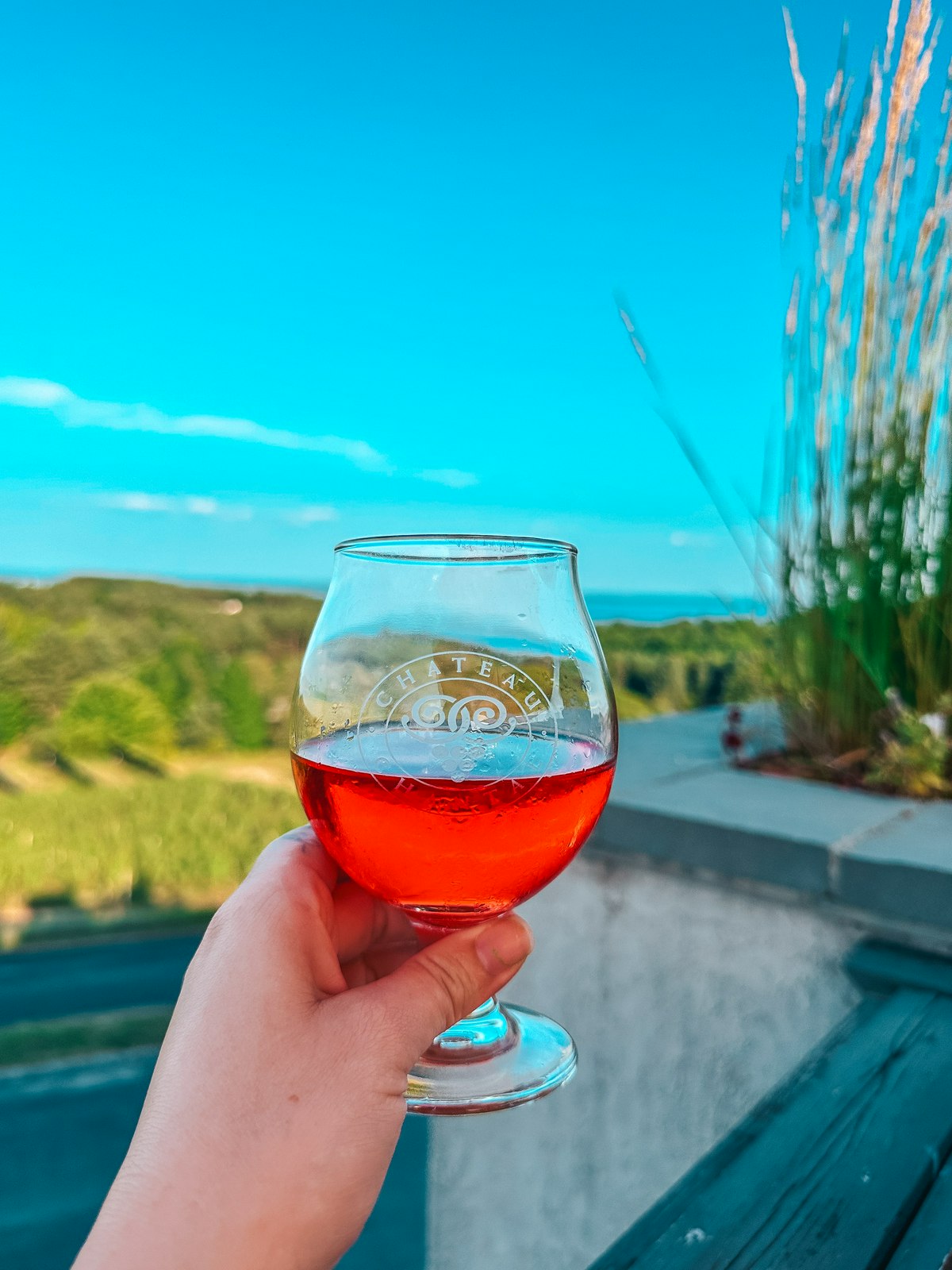 Cherry cider from Chateau Chantal winery in Traverse City