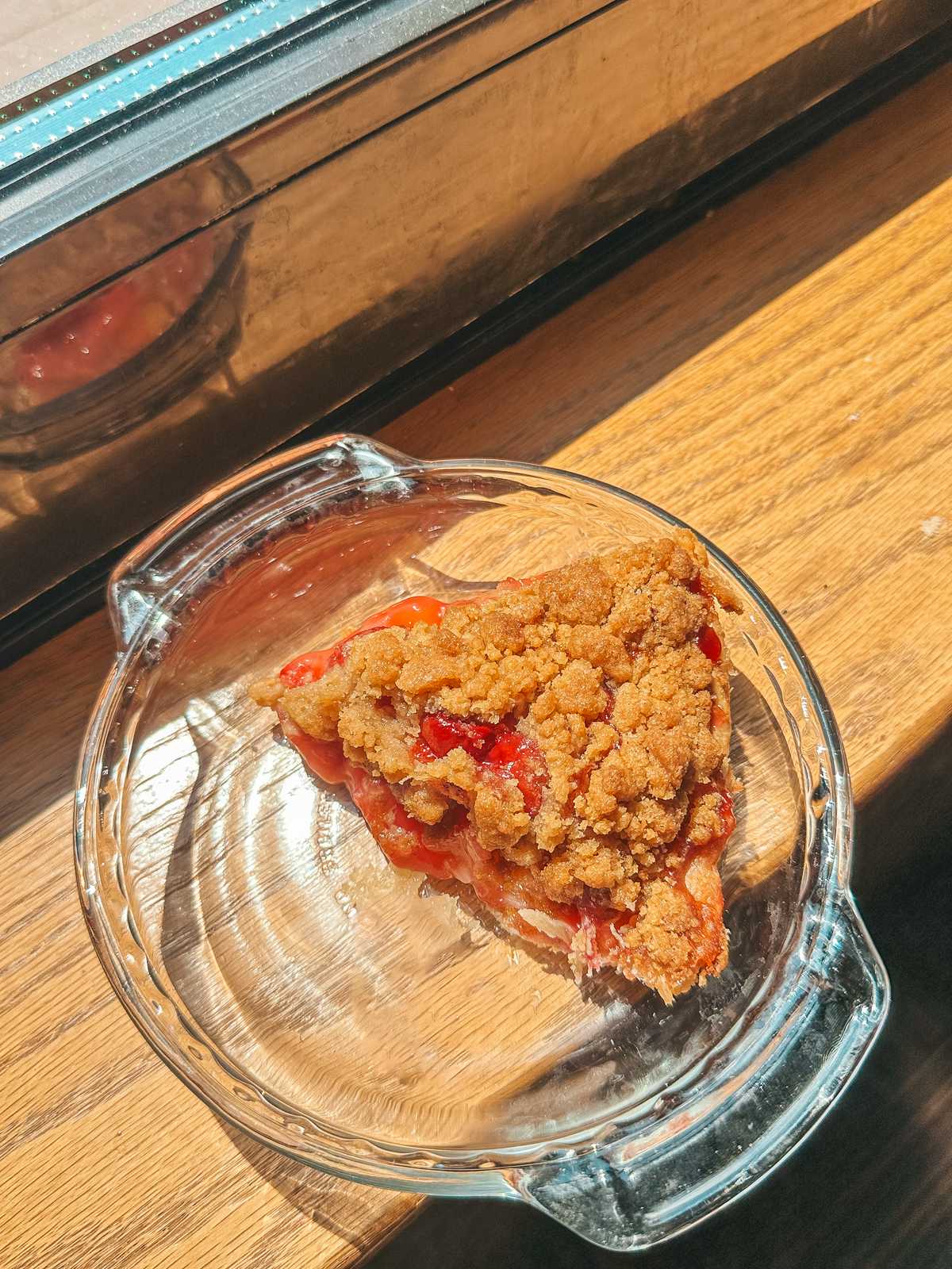 Cherry peach crumble pie at Grand Traverse Pie Company