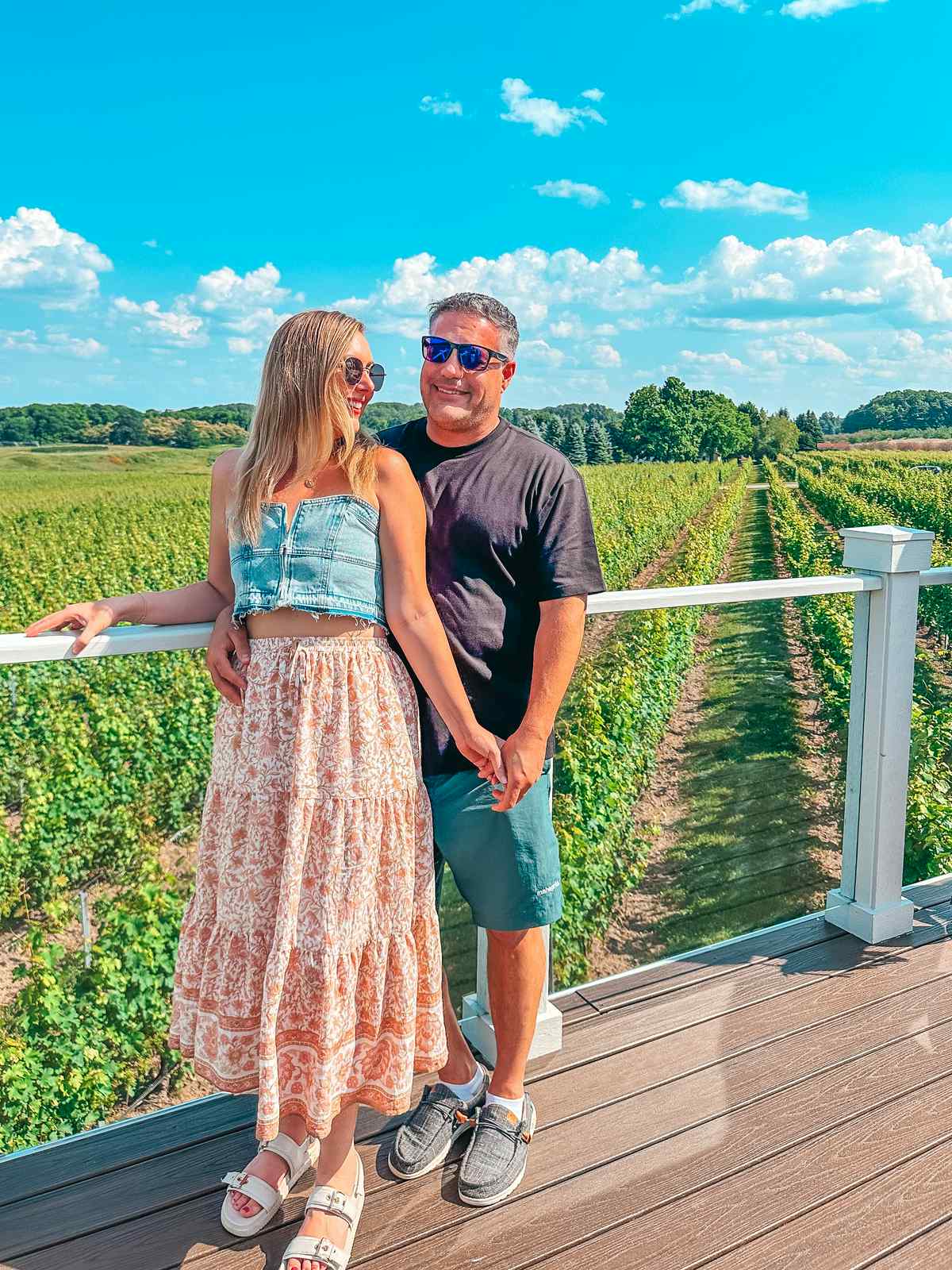 Couple at Brys Estate Winery in Traverse City