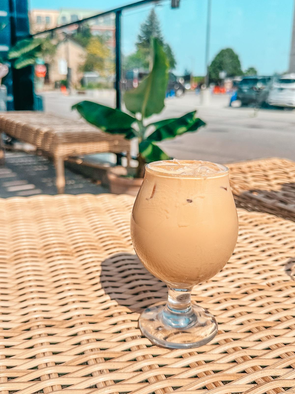 Iced latte from at Hexenbelle coffee shop in Traverse City