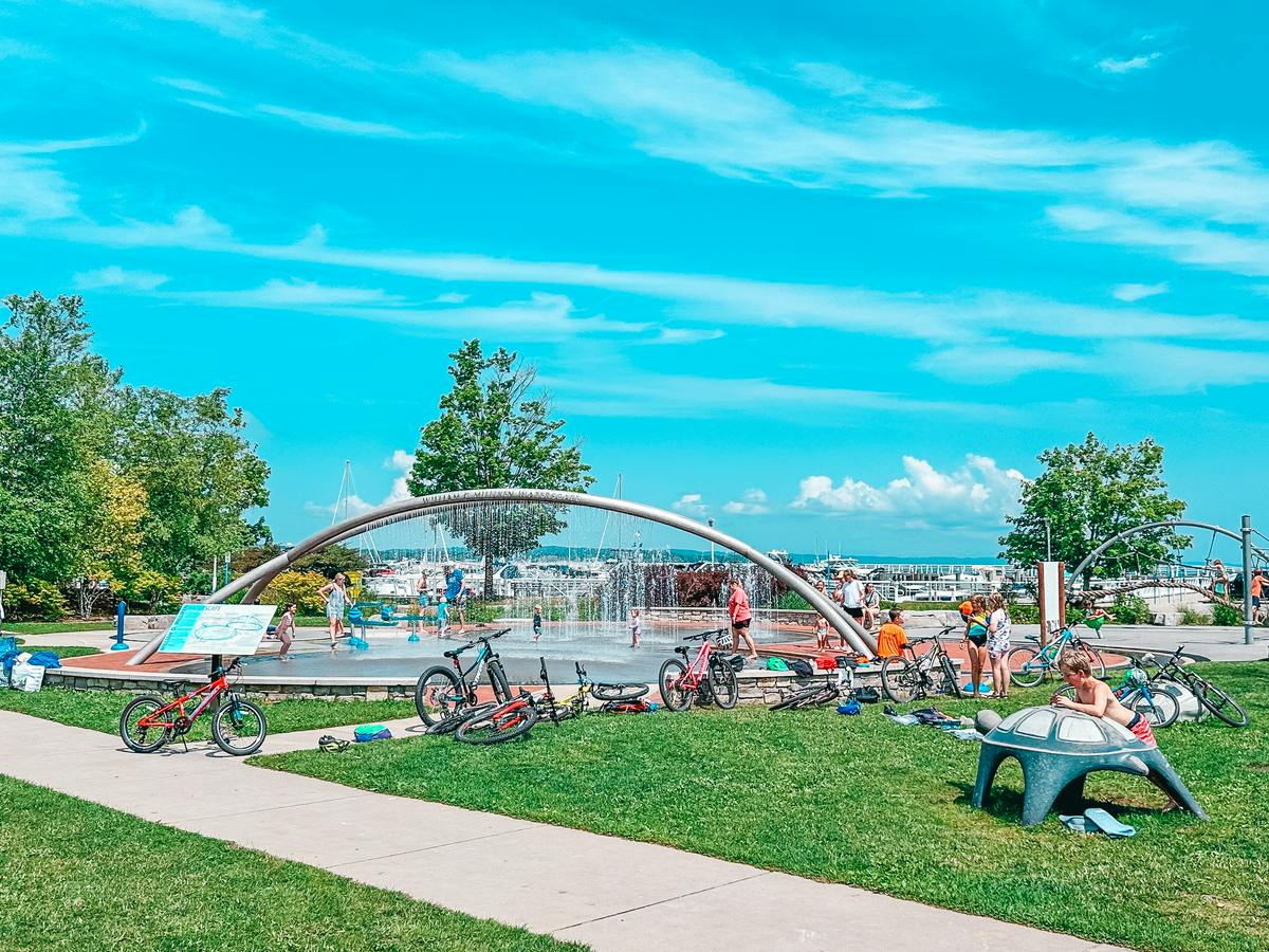 Park area at Clinch Park Beach in Traverse City