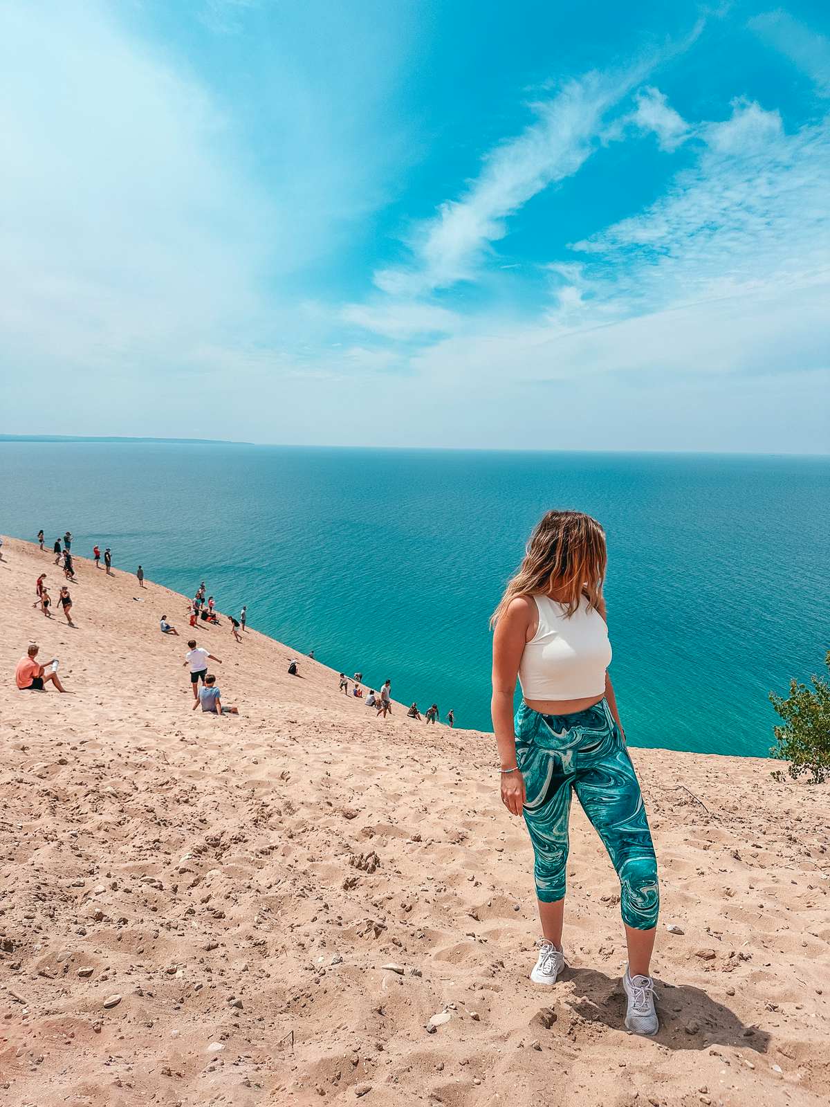 Posing at Sleeping Bear Dunes National Lakeshore in Michigan