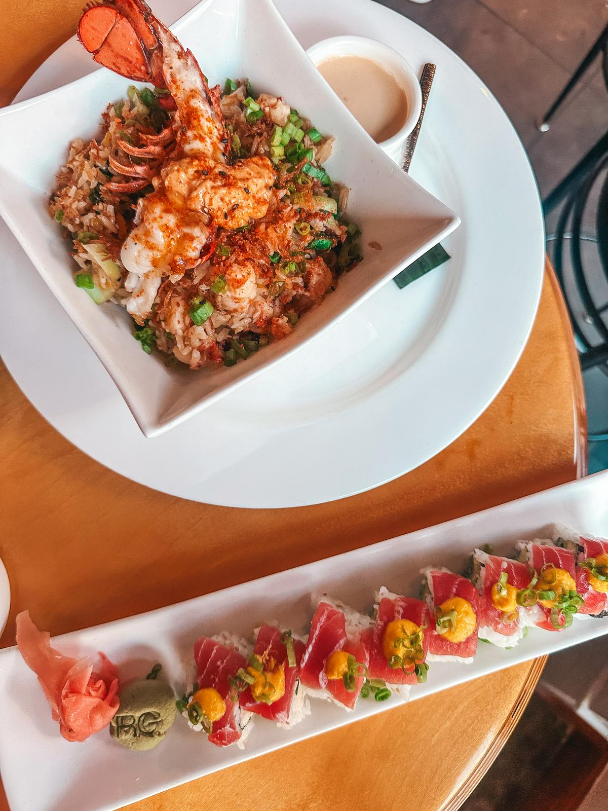 Sushi and lobster fried rice from Red Ginger in Traverse City