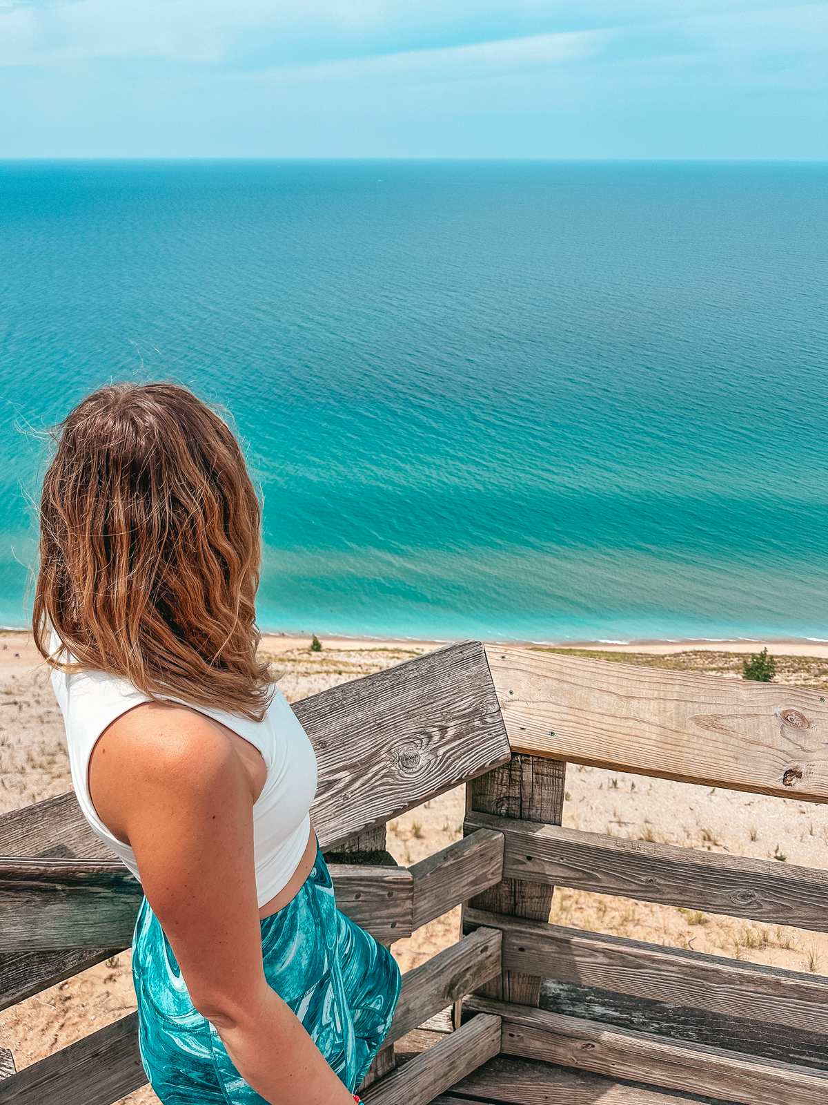 Viewing Glen Lake at Sleeping Bear Dunes National Lakeshore in Michigan