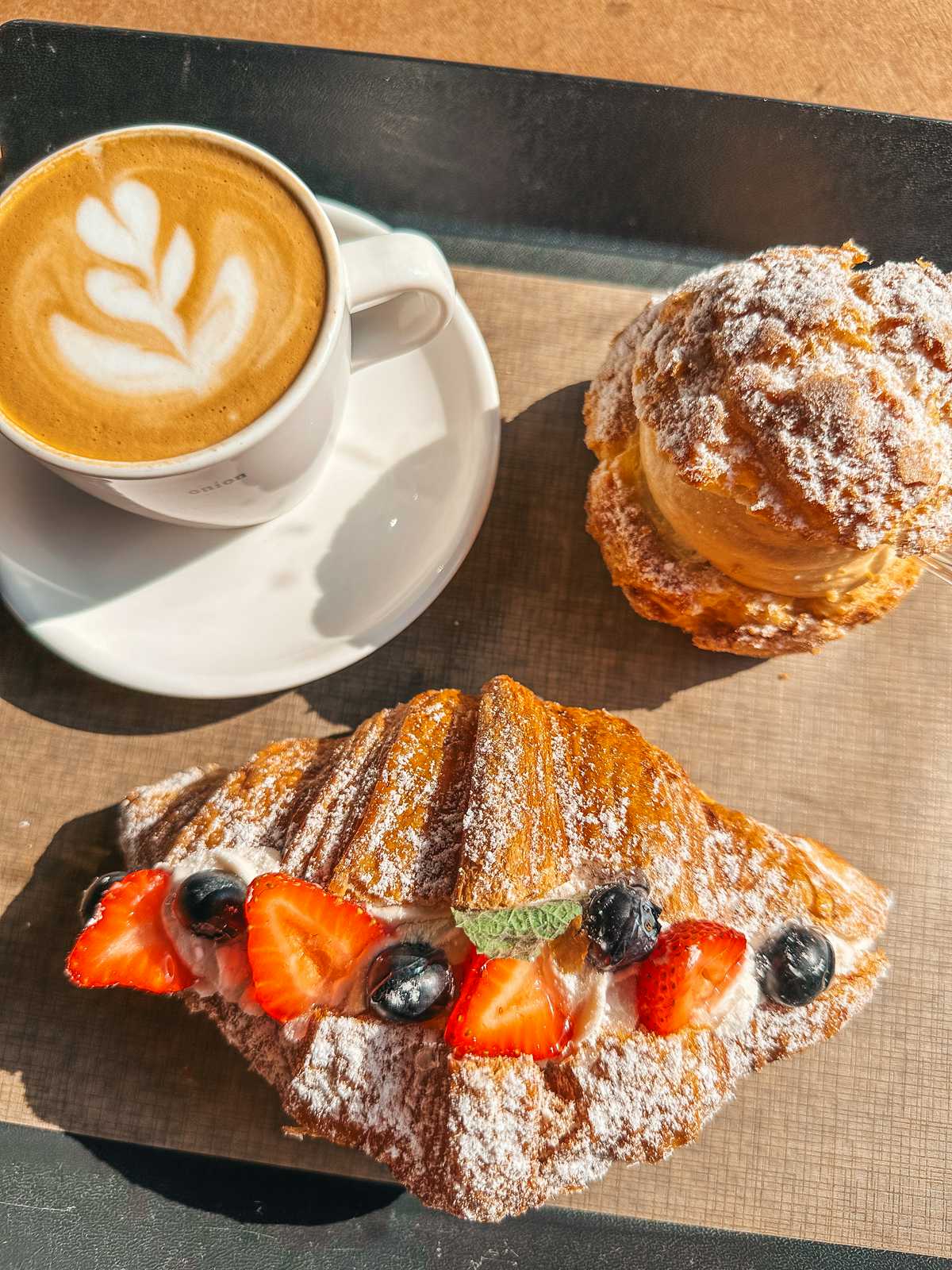 Coffee and pastries from Cafe Onion Anguk in Seoul