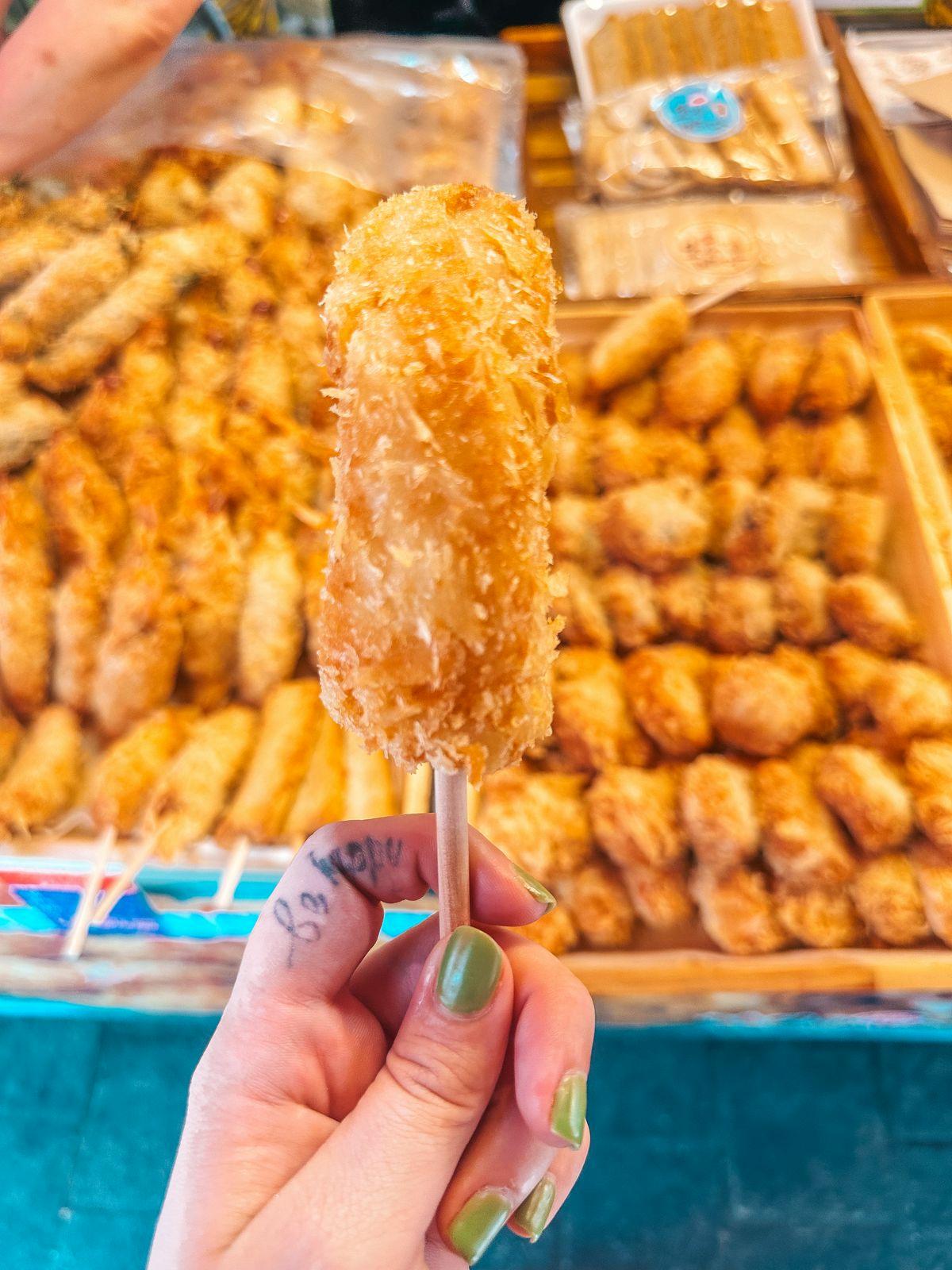 Fish stick at the Namdaemun Market in Seoul