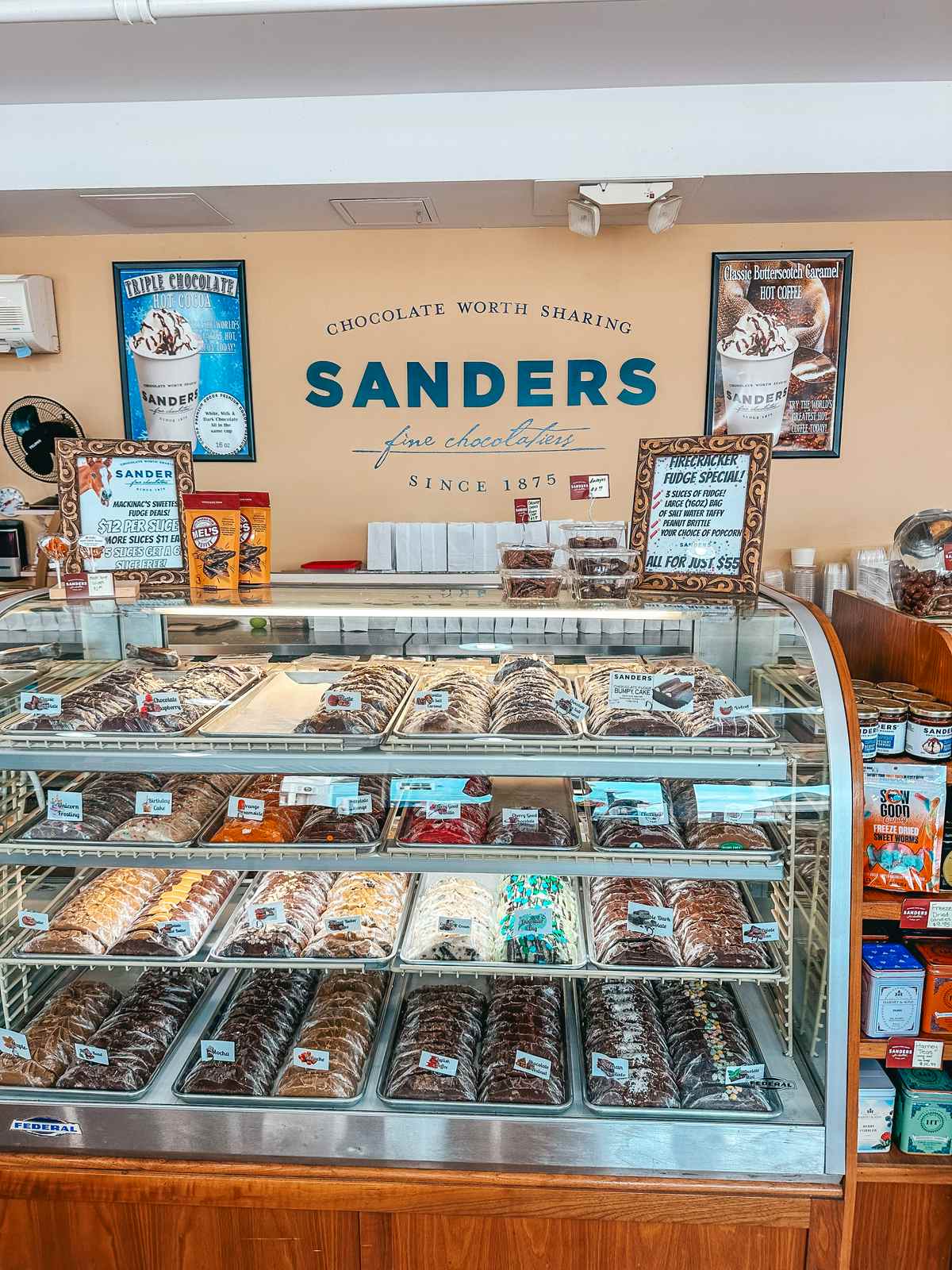 Fudge at Sanders Fudge Shop on Mackinac Island