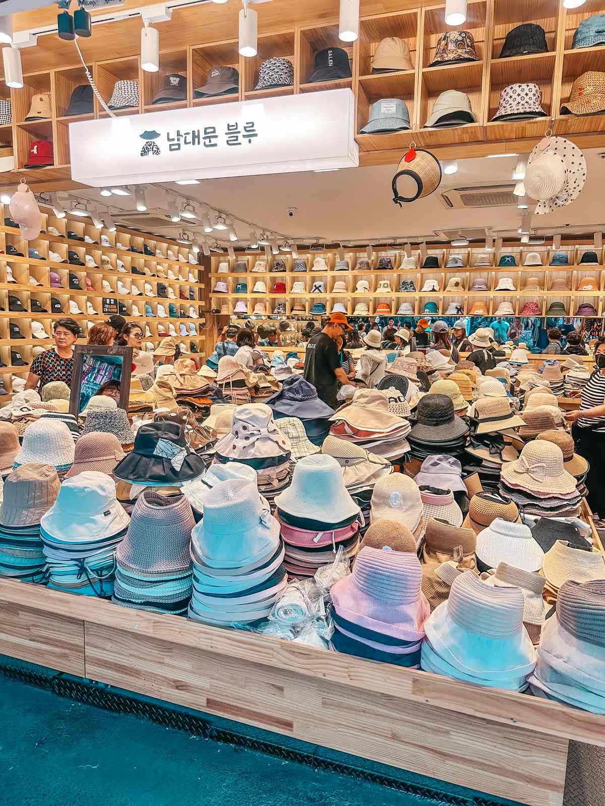 Hat shop at the Namdaemun Market in Seoul