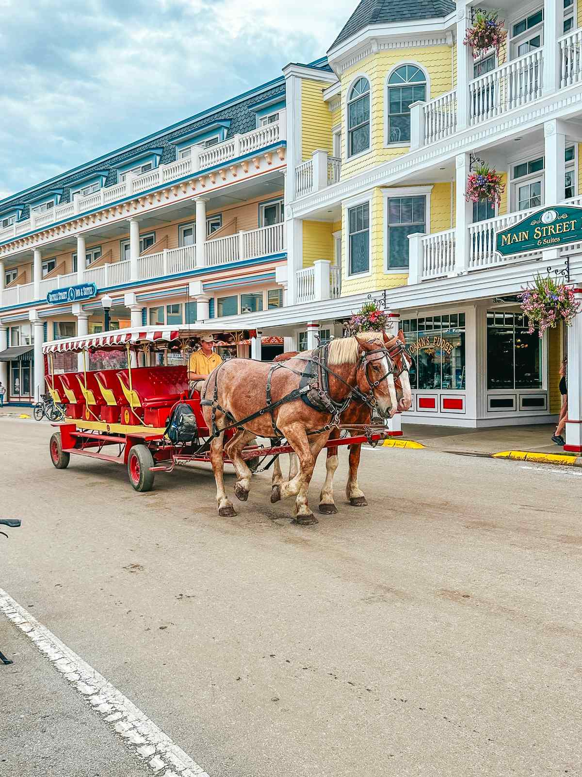 Horse taxi Main Street Mackinac Island