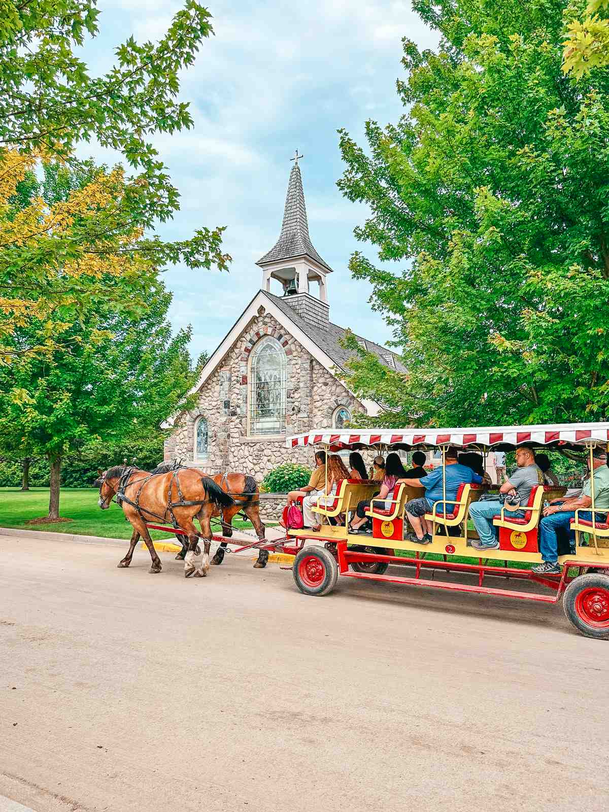 Horse taxi on Mackinac Island Michigan