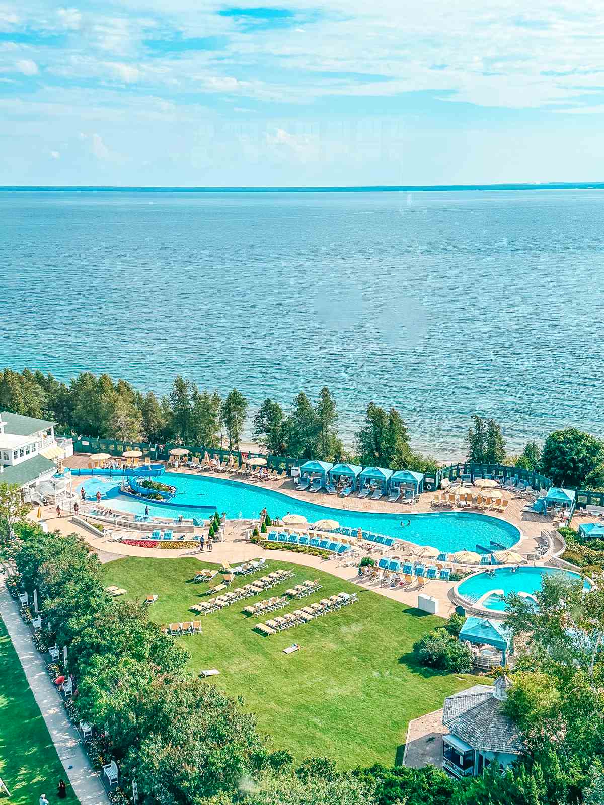 Pool area at The Grand Hotel on Mackinac Island