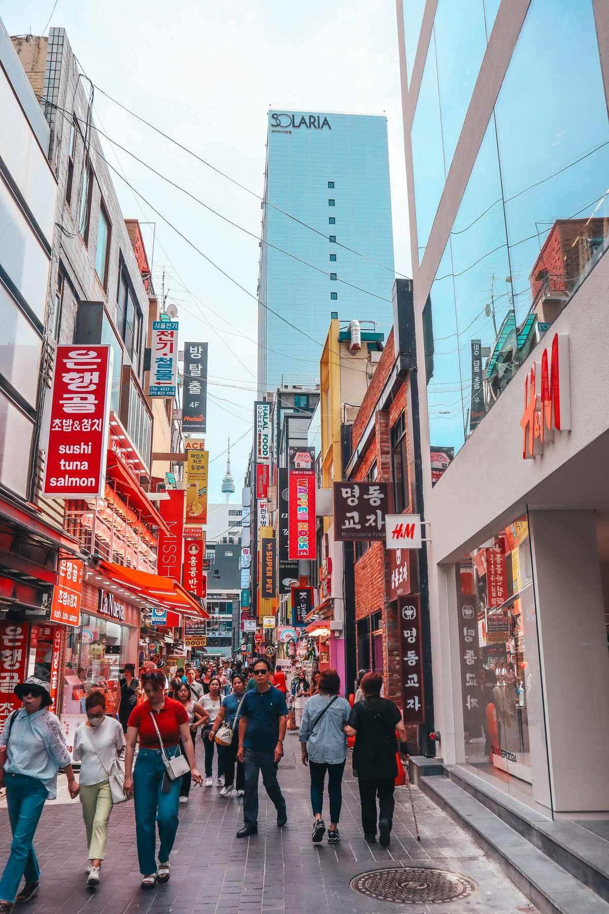 Shopping on Myeongdong Street in Seoul