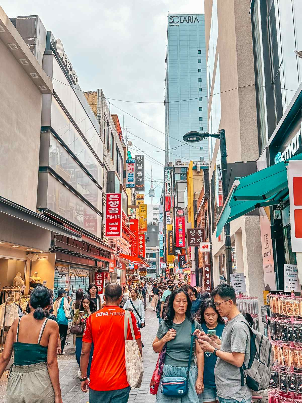 Shopping on Myeongdong Street