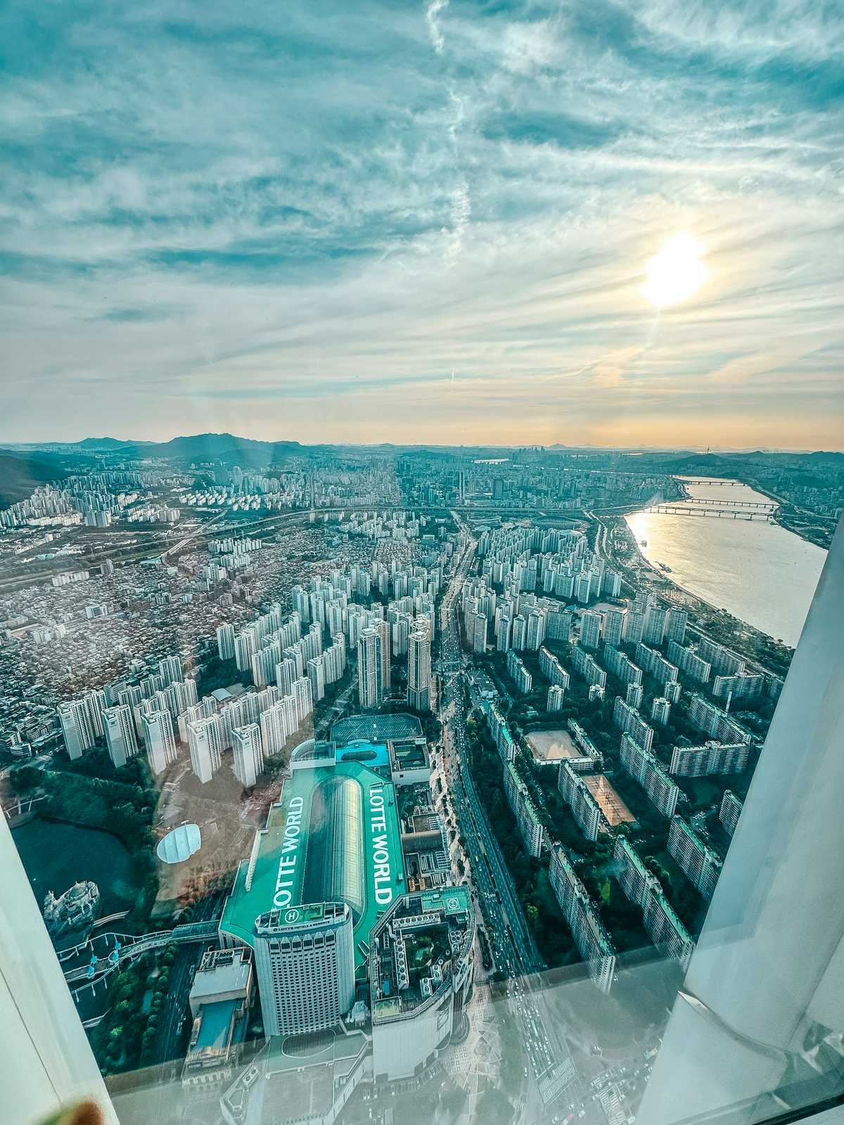 View of Lotte World and Gangnam from the Lotte World Tower in Seoul