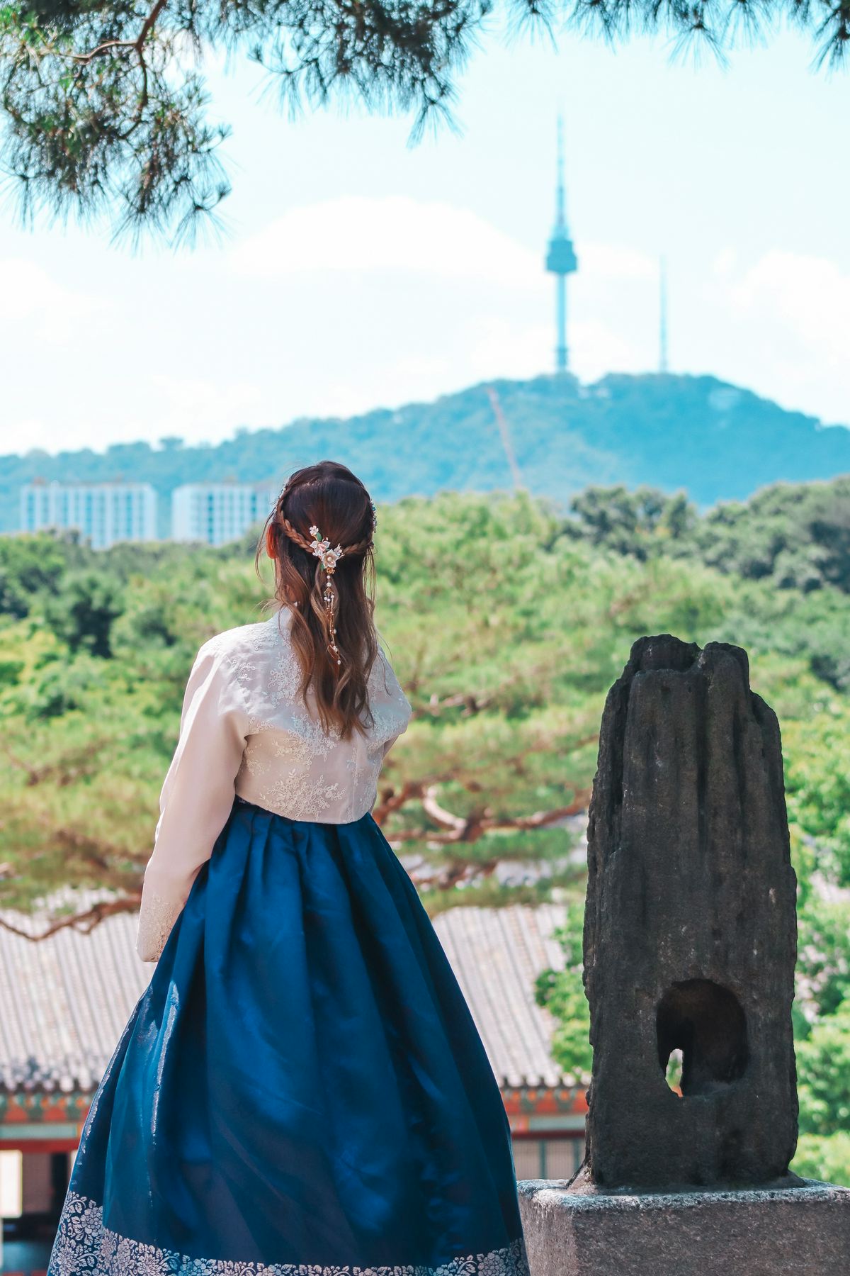 Views of the N Seoul Tower from the Changdeokgung Palace in Seoul