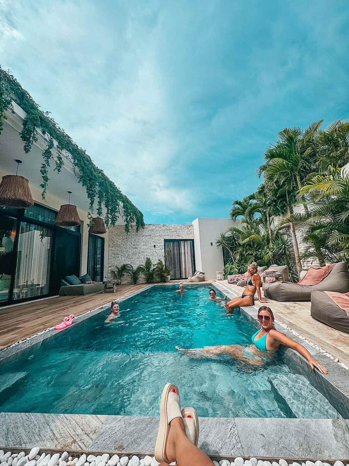 Airbnb pool day at bach party in Tulum