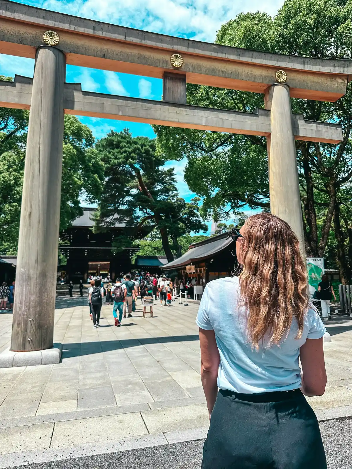 Entering Meiji Jingu in Yoyogi Park in Tokyo