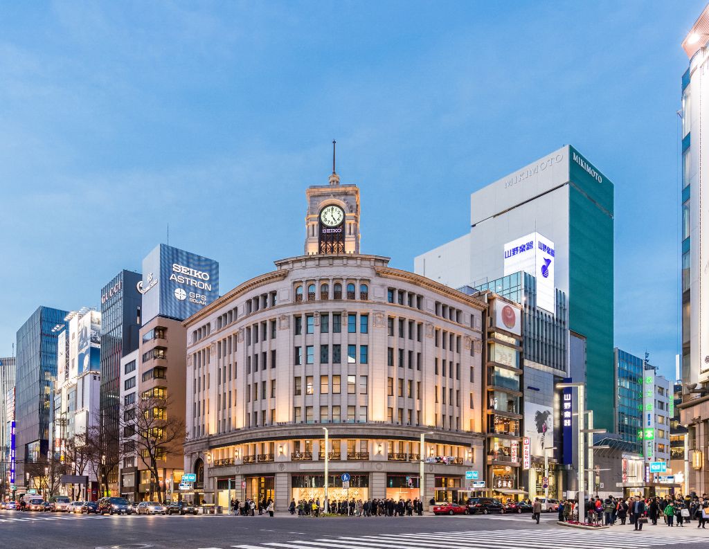 Ginza shopping district in Tokyo