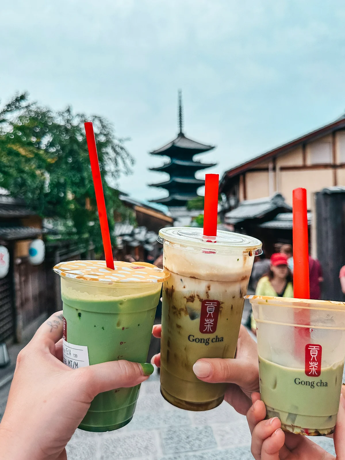 Gong cha matcha in Kyoto Japan