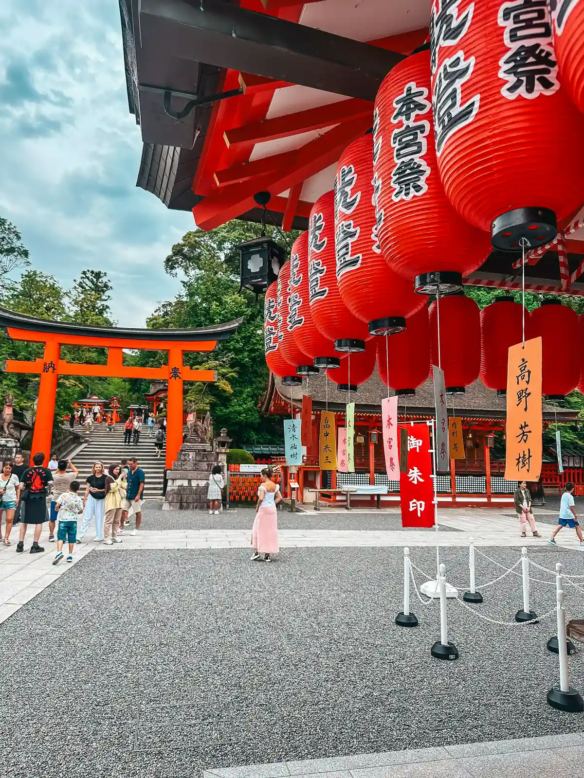 Lanterns at the Fushimi Inari Taisha Shrine in Kyoto