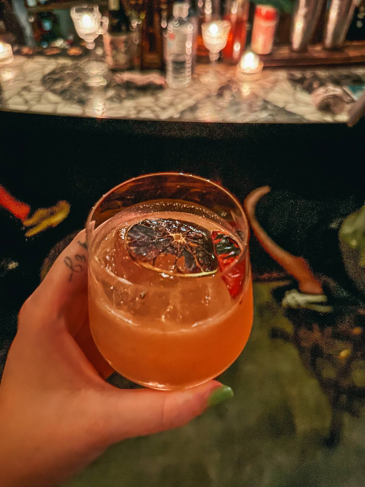 Mezcal cocktail from Bar Nayuta in Osaka