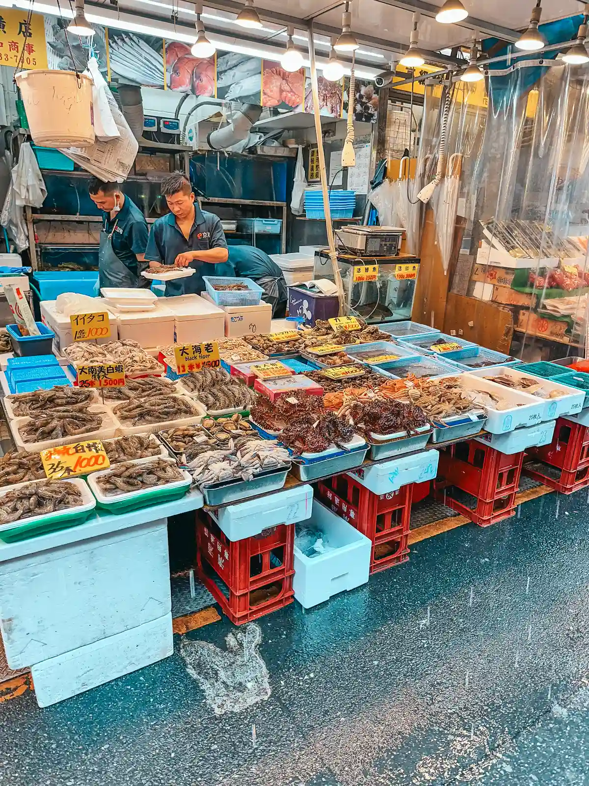 Seafood in the Ameyoko Shopping District in Tokyo