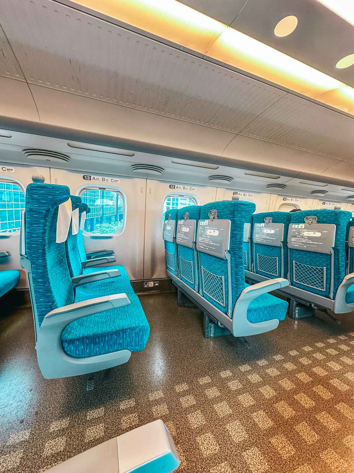 Seating on the Shinkansen in Japan