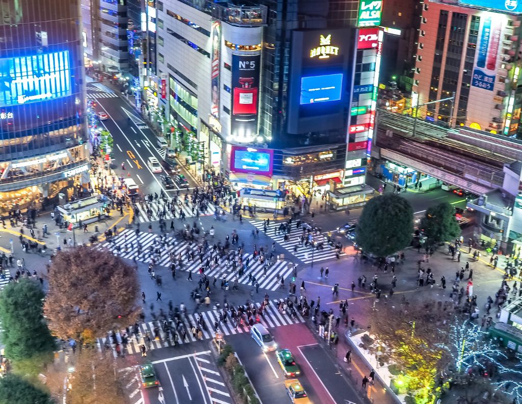 Shibuya neighborhood in Tokyo Shibuya Crossing