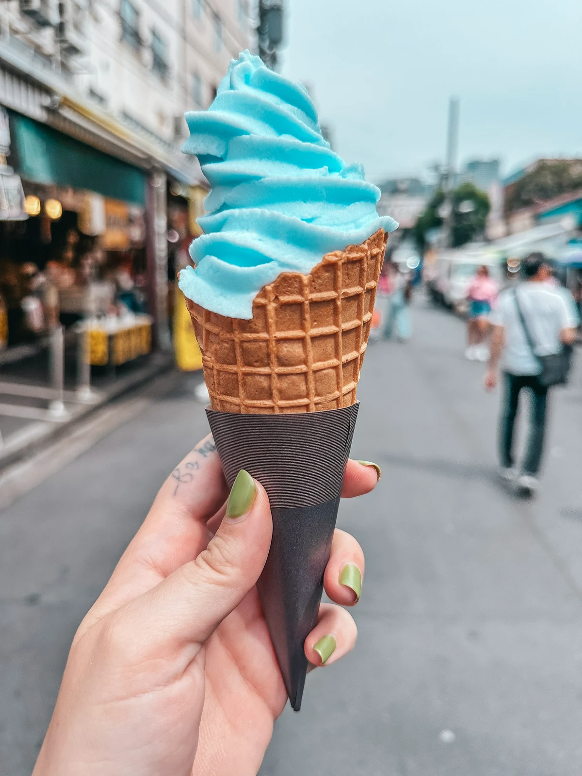 Soda ice cream from the Tsukiji Fish Market in Tokyo