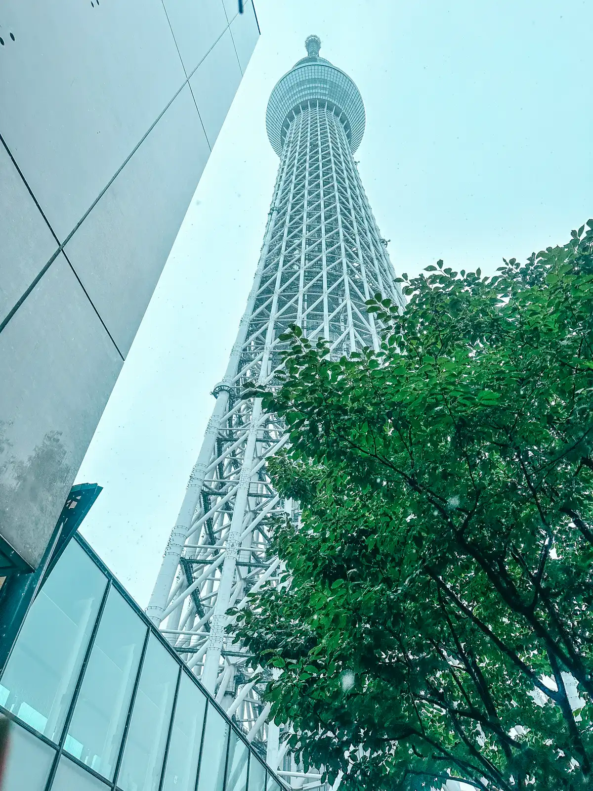 Tokyo Skytree on a rainy day