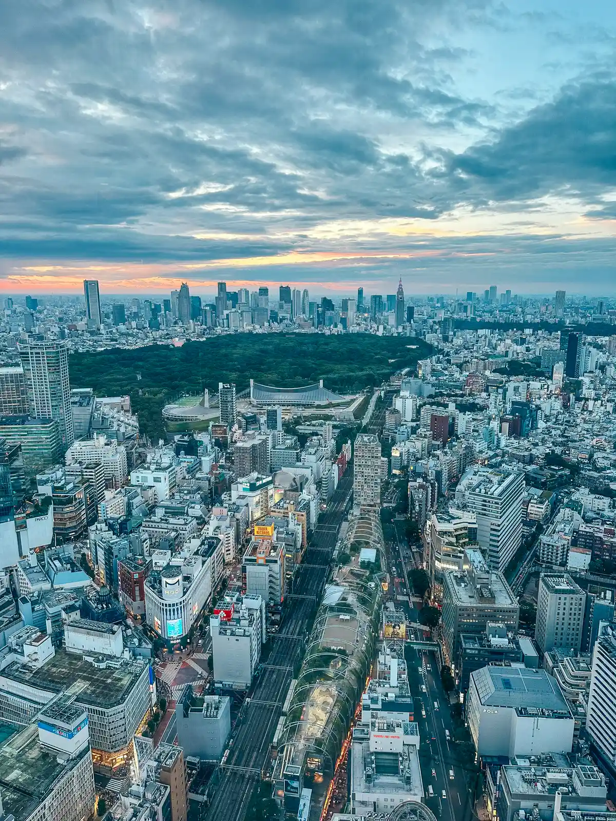 Views of Tokyo skyline from Shibuya Sky