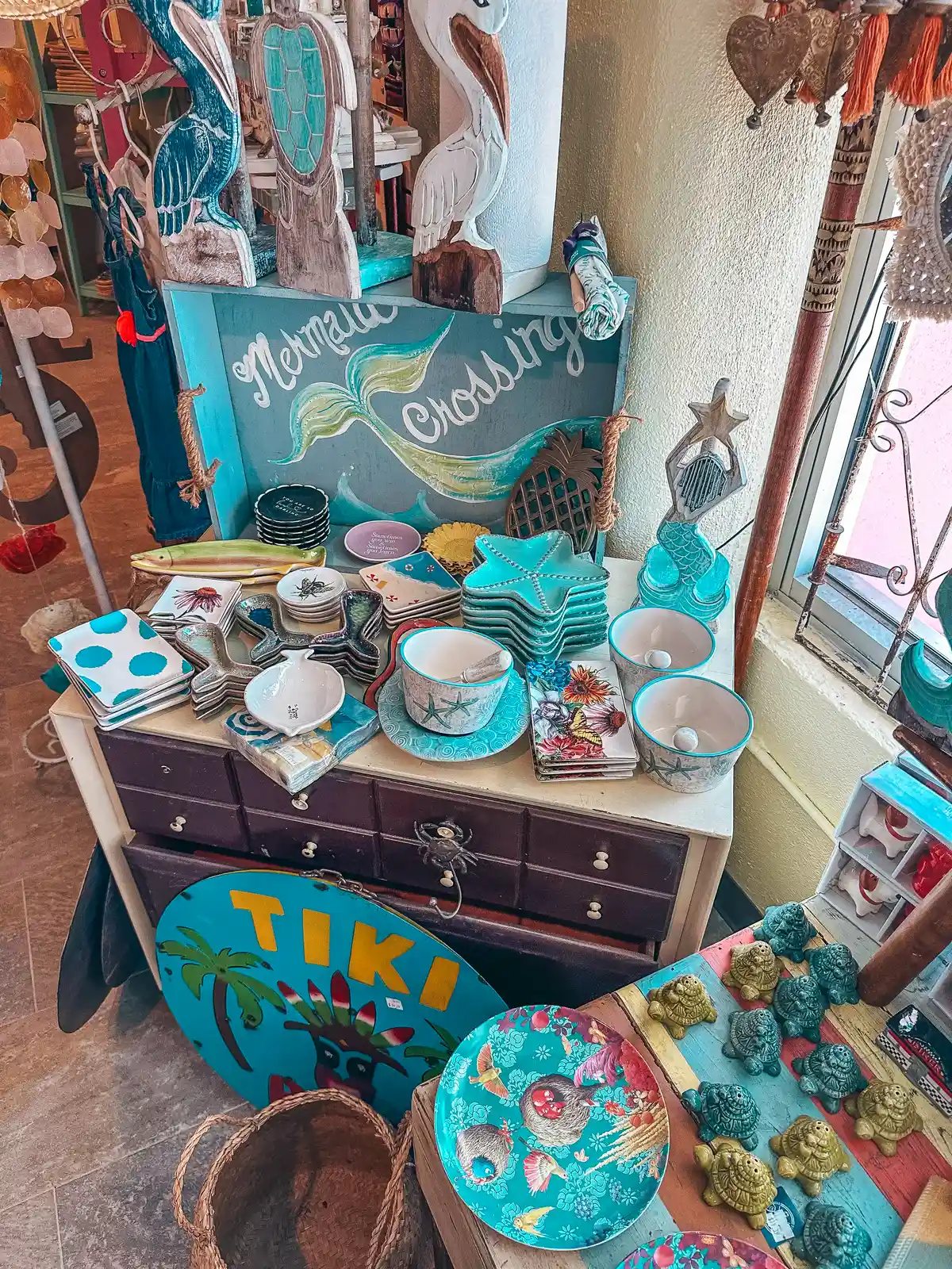 Mermaid gifts at Ginny and Jane Es Cafe in Anna Maria Island