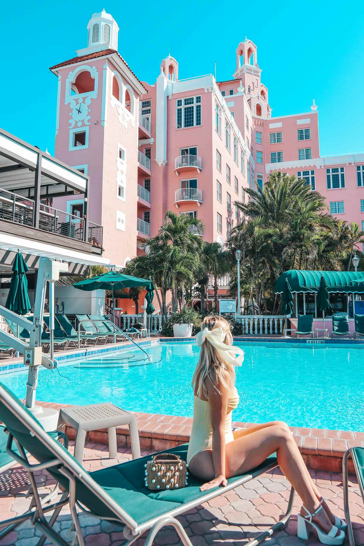 Laying out by the pool at the Don Cesar in St. Pete Beach