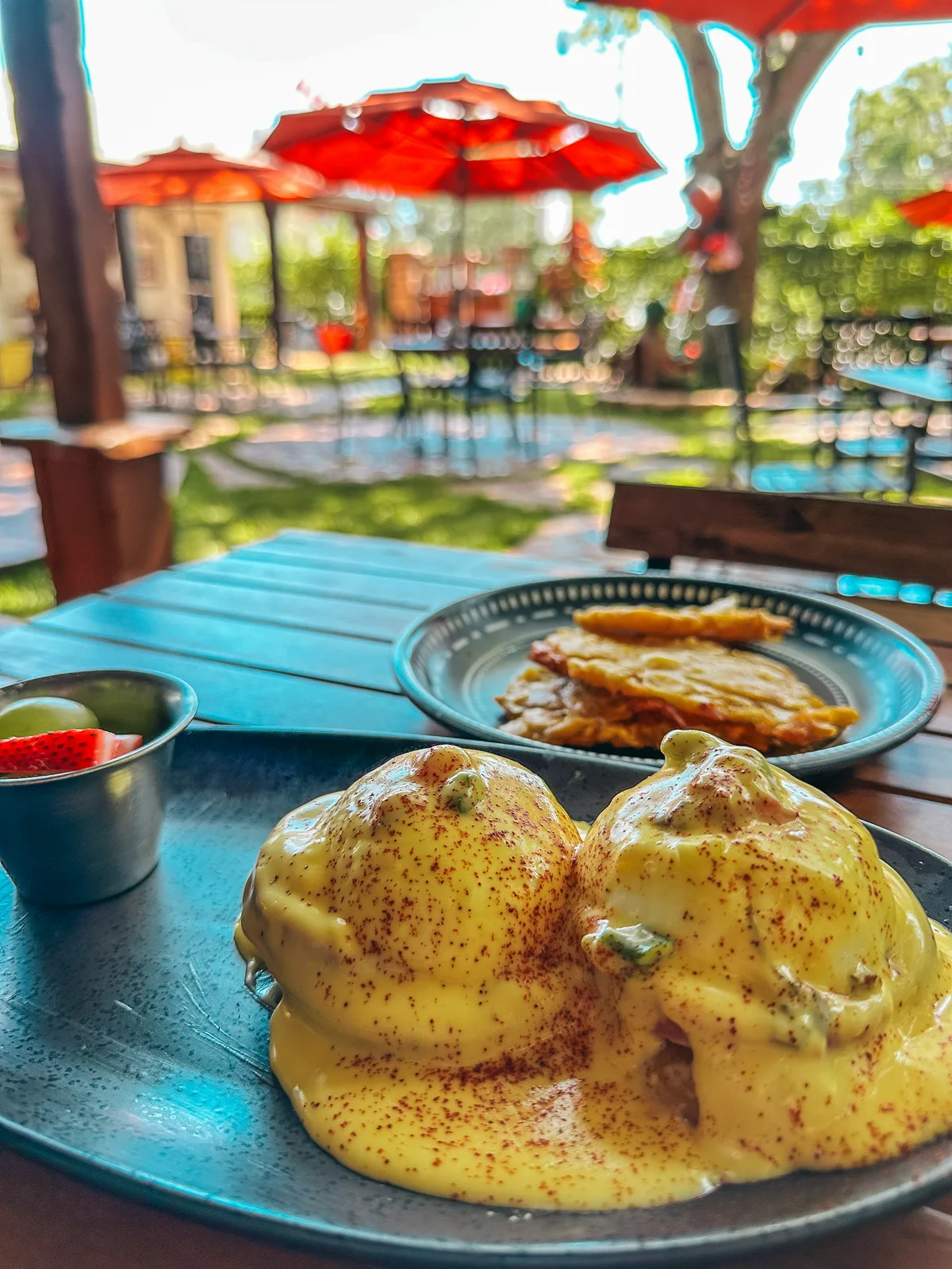 Eggs Benedict brunch from LPCX Cafe in Tampa