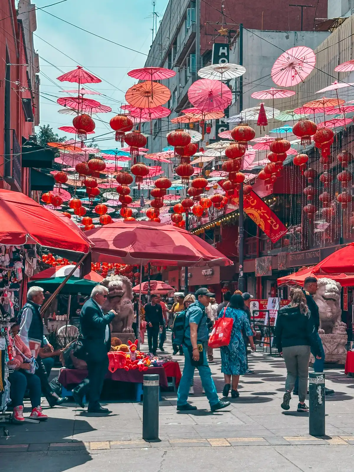 People exploring Barrio Chino in Mexico City